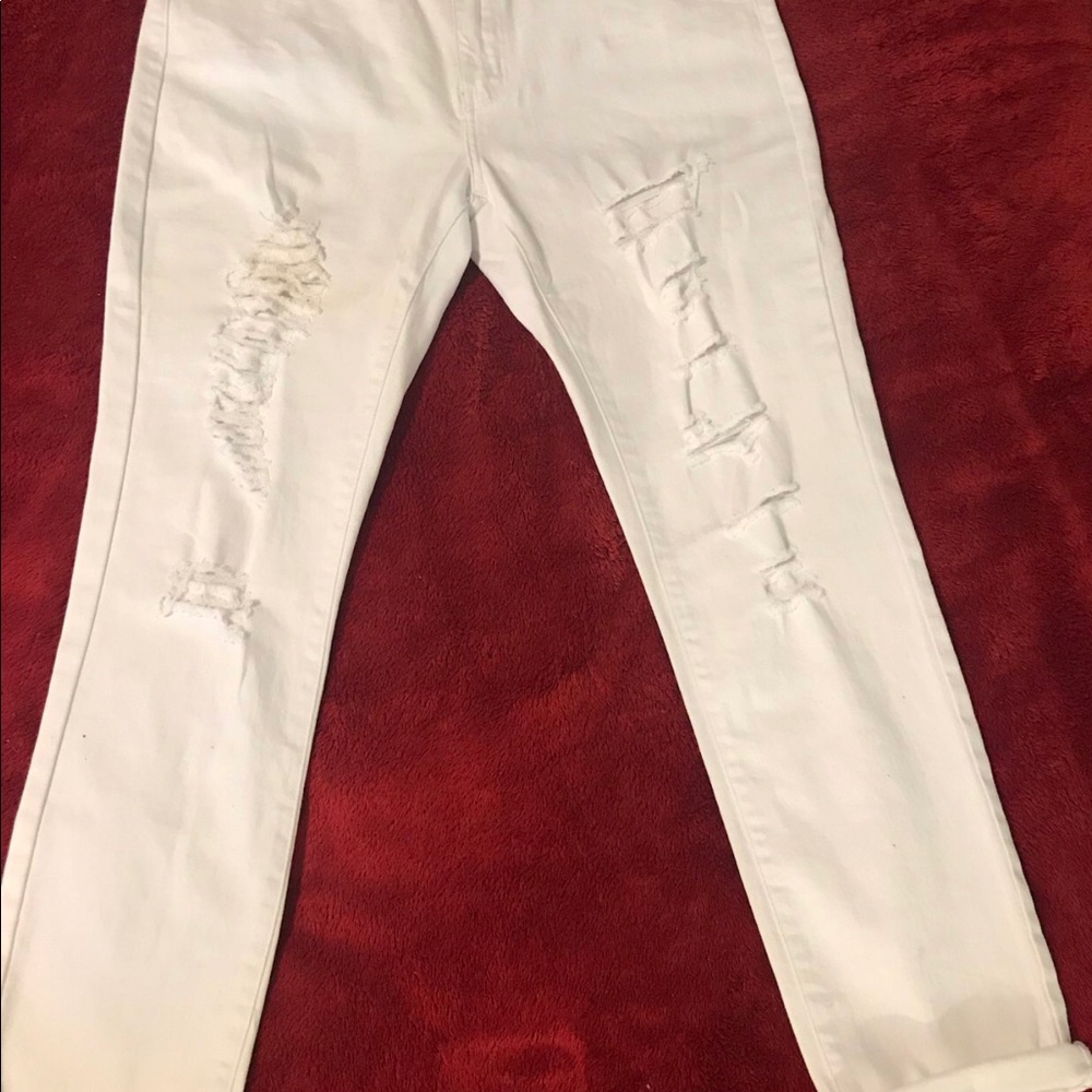 NEW White Distressed Jeans
